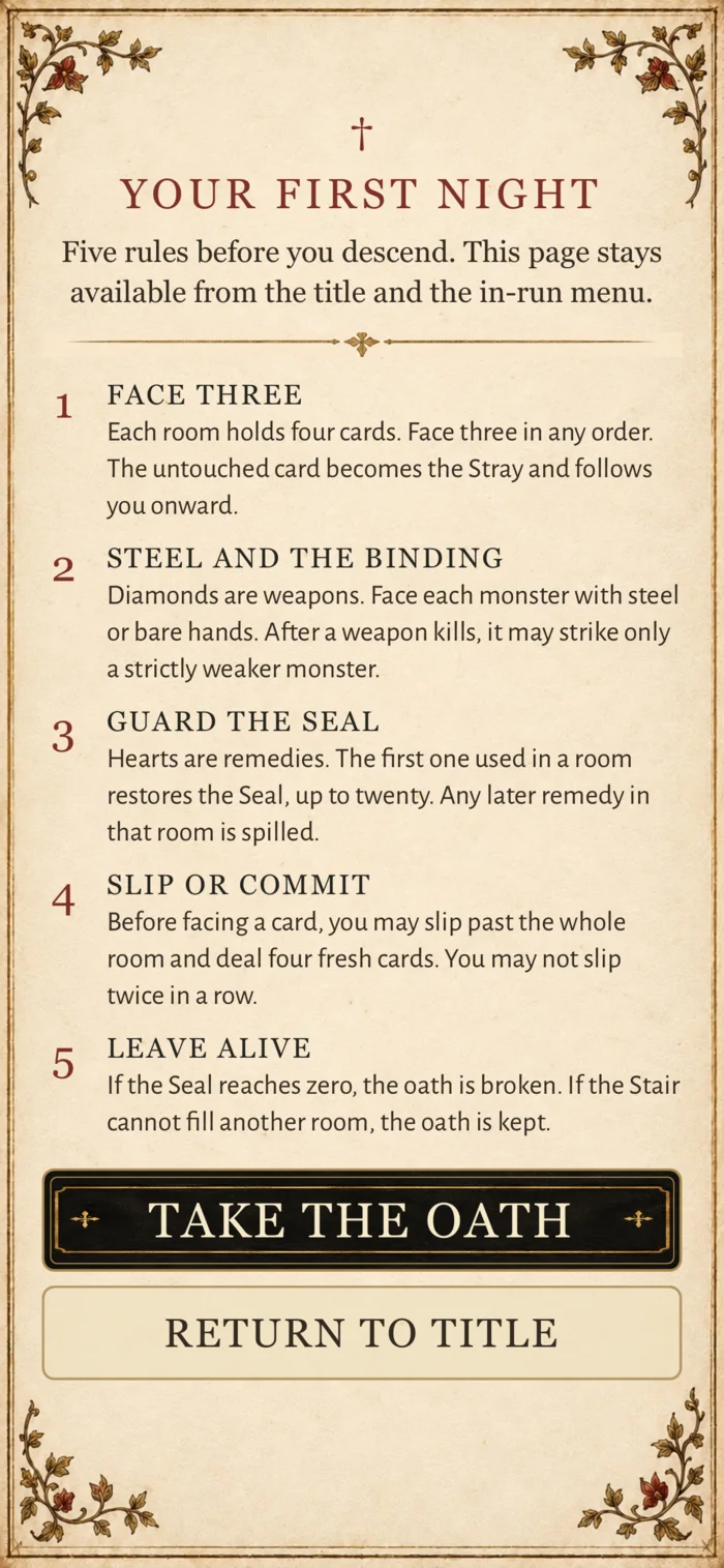 The First Night rules for learning Oath Below