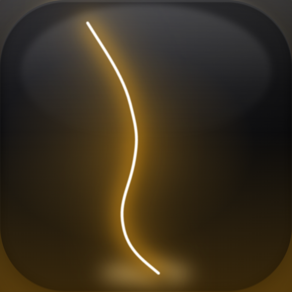 Slivers app icon with a fine amber thread of light on black