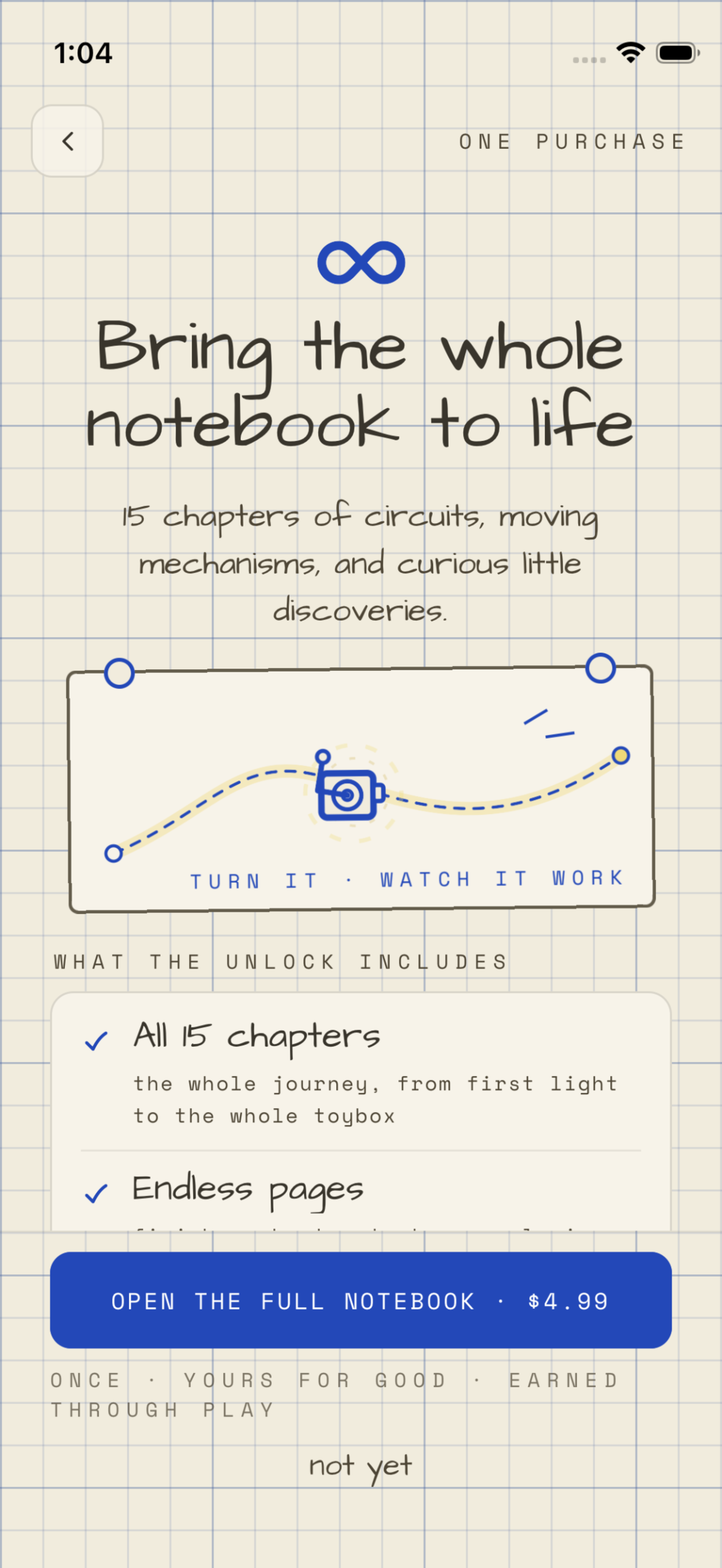The optional Full Notebook permanent-purchase offer